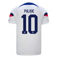Koszulka piłkarska Stany Zjednoczone Christian Pulisic #10 Strój Domowy MŚ 2022 tanio Krótki Rękaw